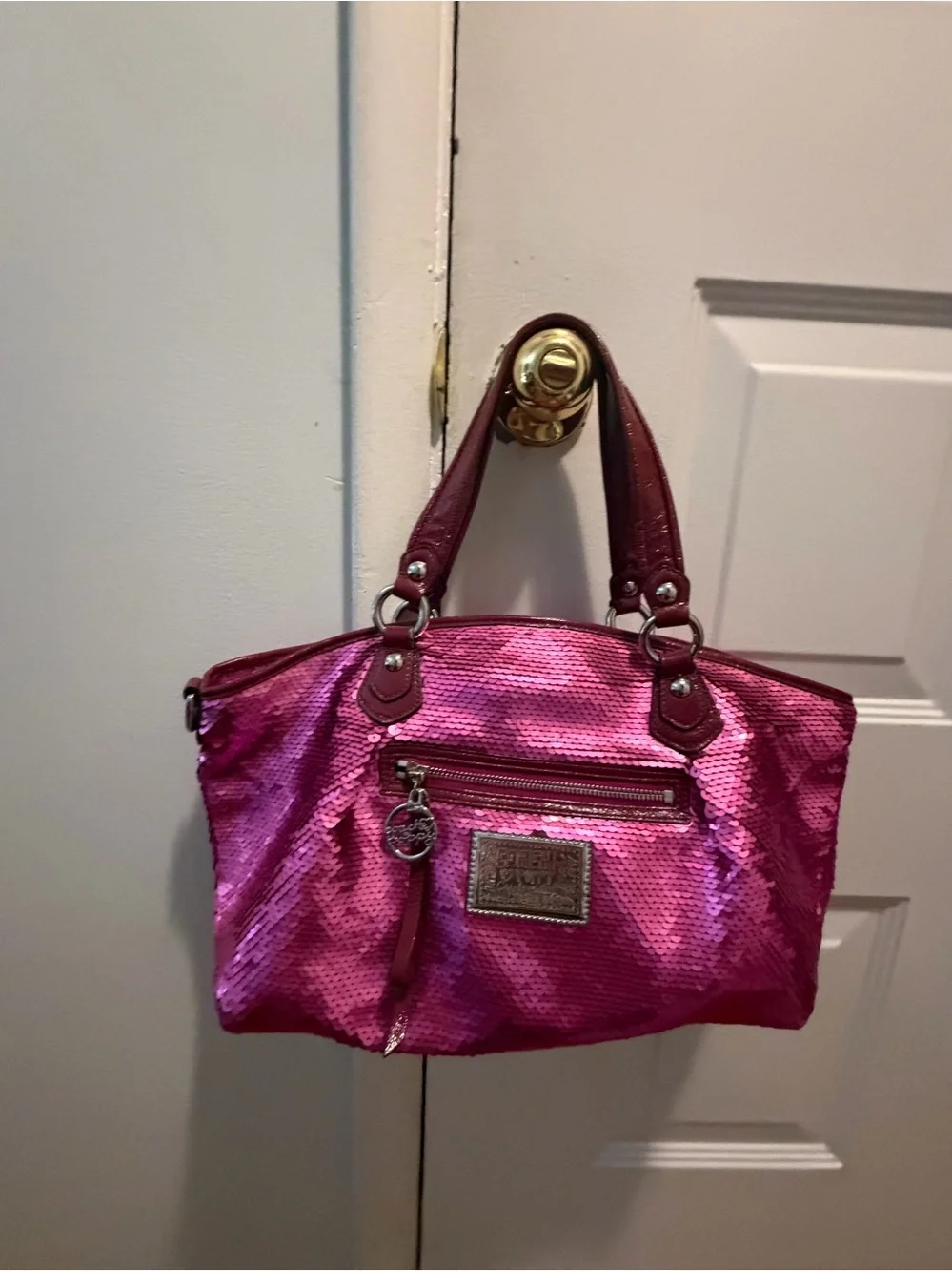 Coach Poppy Sequin Rocker Satchel Bag